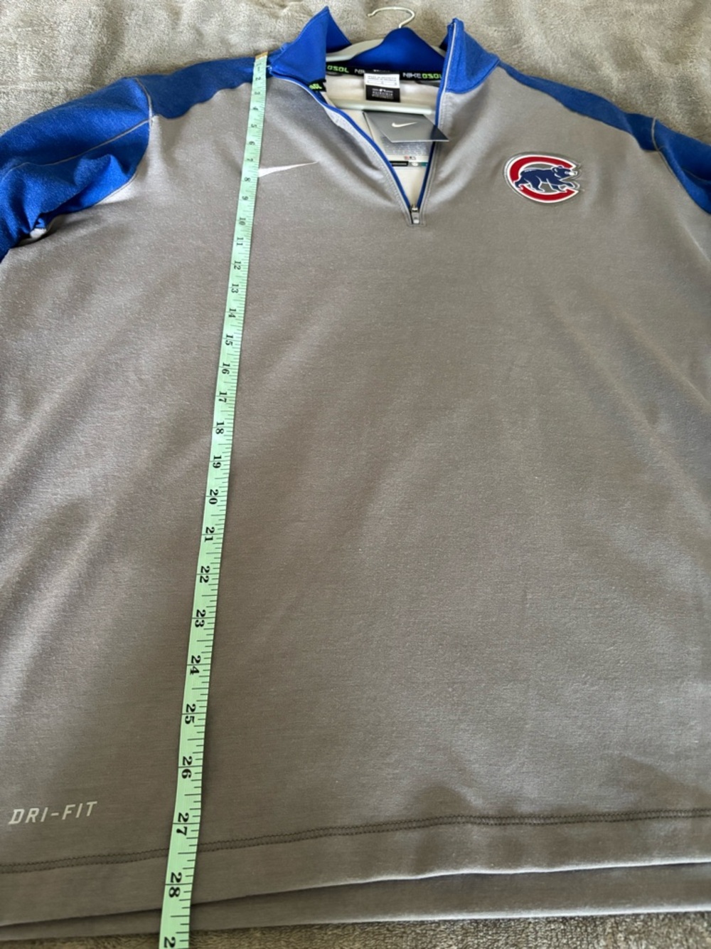 Nike Gray and Royal Blue Chicago Cubs Dri-FIT Quarter-Zip Men size L - Picture 6 of 9